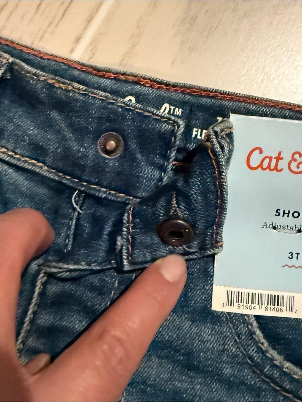 Cat And Jack Denim Shorts Boys 3T Blue Adjustable‎ Waist NWT